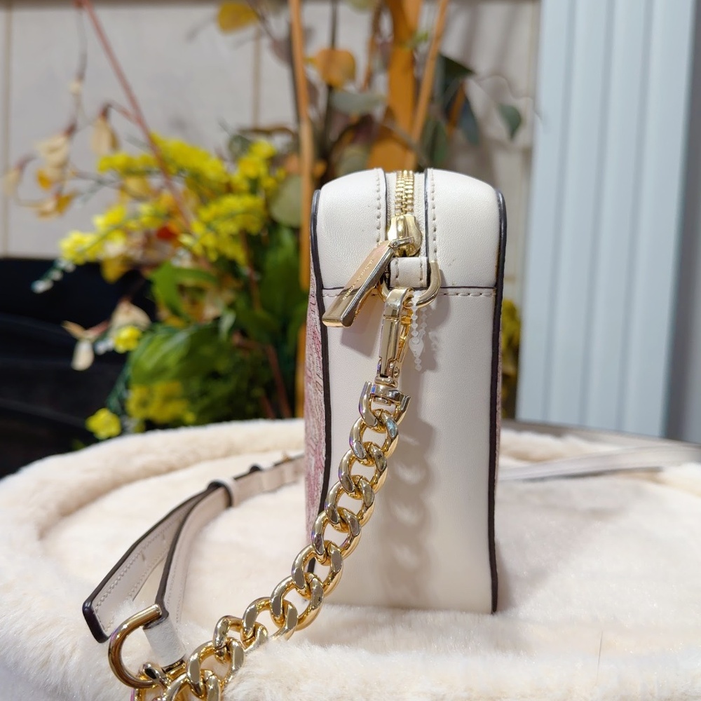 MICHAEL Michael Kors Jet Set Graphic Logo Camera Crossbody Bag In Pink/Beige - Picture 4 of 9